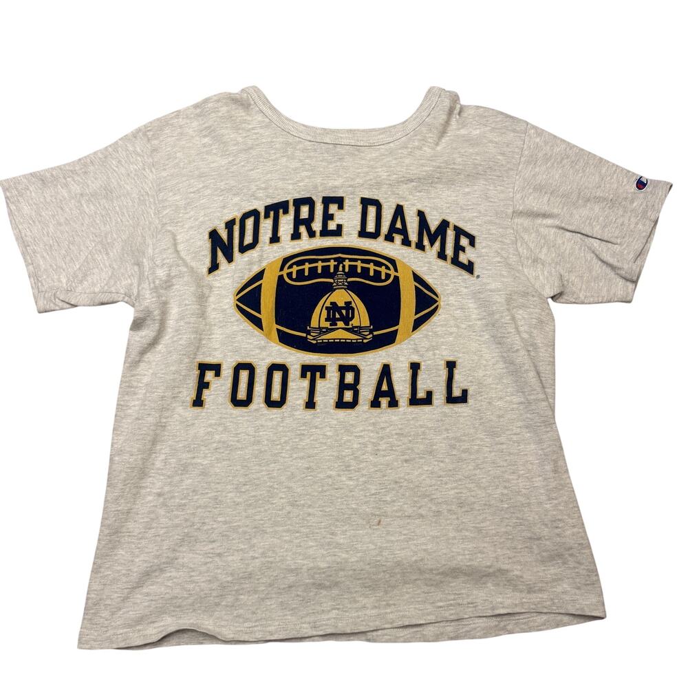 Vintage 90s Champion Notre Dame Football Men’s Large Gray Shirt Sportswear NCAA